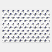Blauw en wit Baby shower Inpakpapier Vel (Voorkant 3)