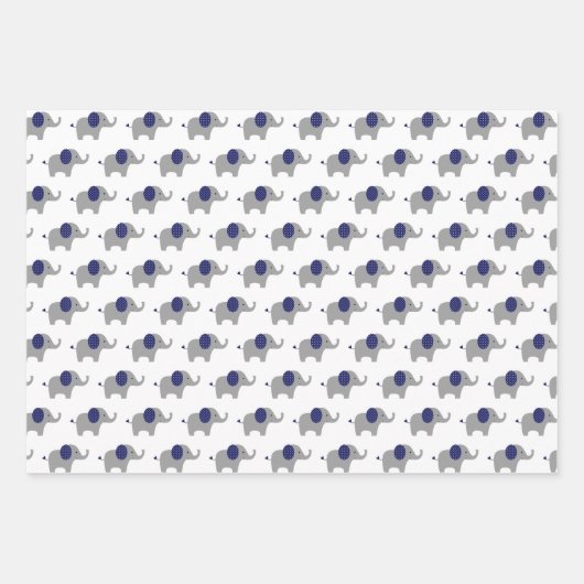 Blauw en wit Baby shower Inpakpapier Vel (Voorkant)