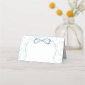 Blauw en wit Baby shower Plaatskaartje (Achterkant)