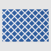 Blauw en wit Bamboo Trellis Pattern Tissuepapier (Voorkant)
