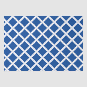 Blauw en wit Bamboo Trellis Pattern Tissuepapier