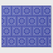 Blauw en wit Bandanna Design Cadeaupapier (Vlak)