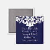 Blauw en wit Barok Save the Date Magnet (Voorkant / Achterkant)