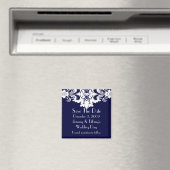Blauw en wit Barok Save the Date Magnet (Insitu (Vaatwasser))