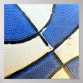 Blauw en wit Basketball Poster (Voorkant)