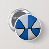 Blauw en wit Basketball: Ronde Button 5,7 Cm (Voorkant /achterkant)