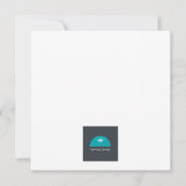 Blauw en wit Batik Angelfish Square Kaart (Achterkant)