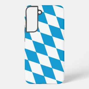 Blauw en Wit Bavaria Diamant Vlag Patroon Samsung Galaxy Hoesje