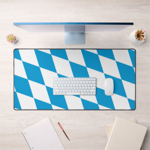 Blauw en Wit Bavier Diamant Vlag Patroon Bureaumat