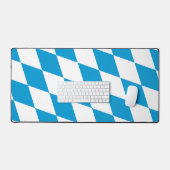 Blauw en Wit Bavier Diamant Vlag Patroon Bureaumat (Keyboard & Muis)
