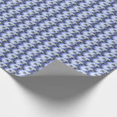 Blauw en wit Bearded Iris Bloemen Patroon Cadeaupapier (Hoek)