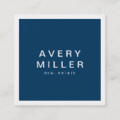 Blauw en wit bedrijf Modern Professional Vierkante Visitekaartje (Voorkant)