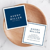 Blauw en wit bedrijf Modern Professional Vierkante Visitekaartje