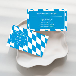 Blauw en wit Beierse vlagpatroon Visitekaartje