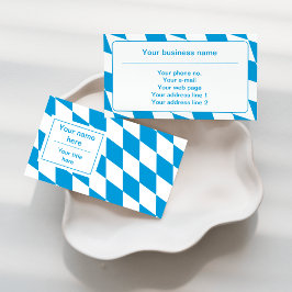 Blauw en wit Beierse vlagpatroon Visitekaartje