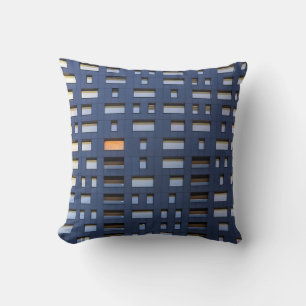 Blauw en wit betongebouw kussen