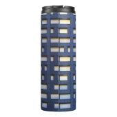 Blauw en wit betongebouw thermosbeker (Achterkant)
