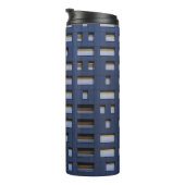 Blauw en wit betongebouw thermosbeker (Geroteerd rechts)