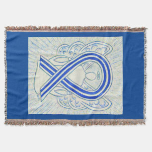 Blauw en wit bewustzijn Ribbon Angel Blanket Deken