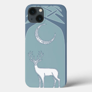 Blauw en wit bier in de Keltische boskunst iPhone 13 Hoesje