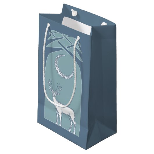 Blauw en wit bier in de Keltische boskunst Klein Cadeauzakje (Voorkant Gekanteld)