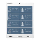 Blauw en Wit Bijbel Cross Label (Full Sheet)