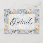 Blauw en wit bijtend Floral Gold-Lijst Informatiekaartje (Voorkant)