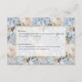 Blauw en wit bijtend Floral Gold-Lijst Informatiekaartje (Achterkant)