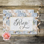 Blauw en wit bijtend Floral Gold Lijst Wedding RSV RSVP Kaartje<br><div class="desc">Het ontwerp van deze trouwreactiekaart is voorzien van een prachtig zacht, ruw en wit roestachtig bloempatroon op een stoffige, ruitblauwe, periwinkle-oude achtergrond. De tekst wordt getoond op een zacht wit transparant tekstgebied met een faux goudglitter lijst. de rug gaat het bloempatroon verder. Deze kaart maakt deel uit van de Blue...</div>