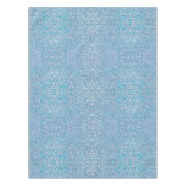 Blauw en wit blad tafelkleed (Voorkant)