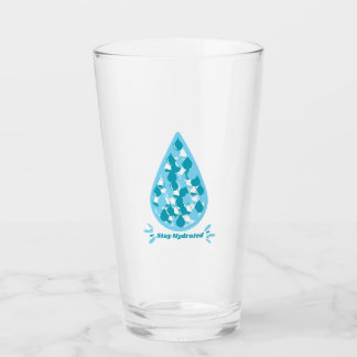 Blauw en wit Blijf gehydrateerd Glas