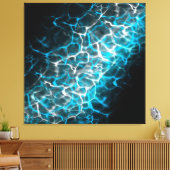 Blauw en wit bliksem waterreflectie canvas afdruk (Insitu (Woonkamer))