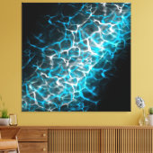 Blauw en wit bliksem waterreflectie canvas afdruk (Insitu (Woonkamer))