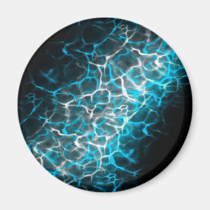 Blauw en wit bliksem waterreflectie magneet