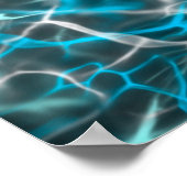 Blauw en wit bliksem waterreflectie poster (Hoek)