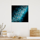 Blauw en wit bliksem waterreflectie poster (Keuken)