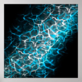 Blauw en wit bliksem waterreflectie poster (Voorkant)