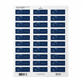 Blauw en Wit Bloem Motief Retouradres Label (Full Sheet)