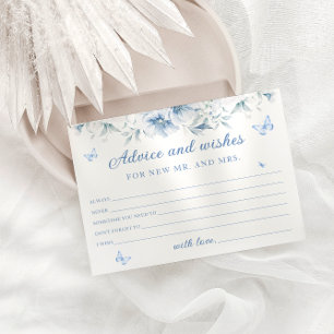 Blauw en wit Bloemen Advies en Wensen Kaarten