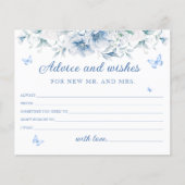 Blauw en wit Bloemen Advies en Wensen Kaarten (Voorkant)