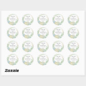 Blauw en Wit Bloemen Bruiloft Dank u Favor Seal Ronde Sticker (Vel)