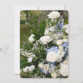 blauw en wit bloemen bruiloftsinvitation kaart (Achterkant)