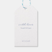 Blauw en Wit Bloemen Cadeau Favor Bruiloft Cadeau Cadeaulabel (Voorkant)