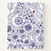 Blauw en wit Bloemen Genaamd Gebed Journal Notitieboek (Achterkant)