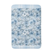Blauw en wit Bloemen geruit Badmat (Voorkant Verticaal)