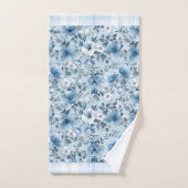 Blauw en Wit Bloemen geruite Badhanddoek Set Bad Handdoek (Handdoek)