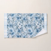 Blauw en Wit Bloemen geruite Badhanddoek Set Bad Handdoek (Handdoek)