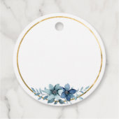 Blauw en Wit Bloemen Islamitische Moslim Bruiloft  Bedankjes Labels (Achterkant)