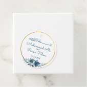 Blauw en Wit Bloemen Islamitische Moslim Bruiloft  Bedankjes Labels (In situ)