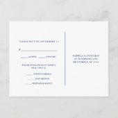 Blauw en Wit Bloemen Rsvp met Script Maaltijd Keuz Uitnodiging Briefkaart (Achterkant)